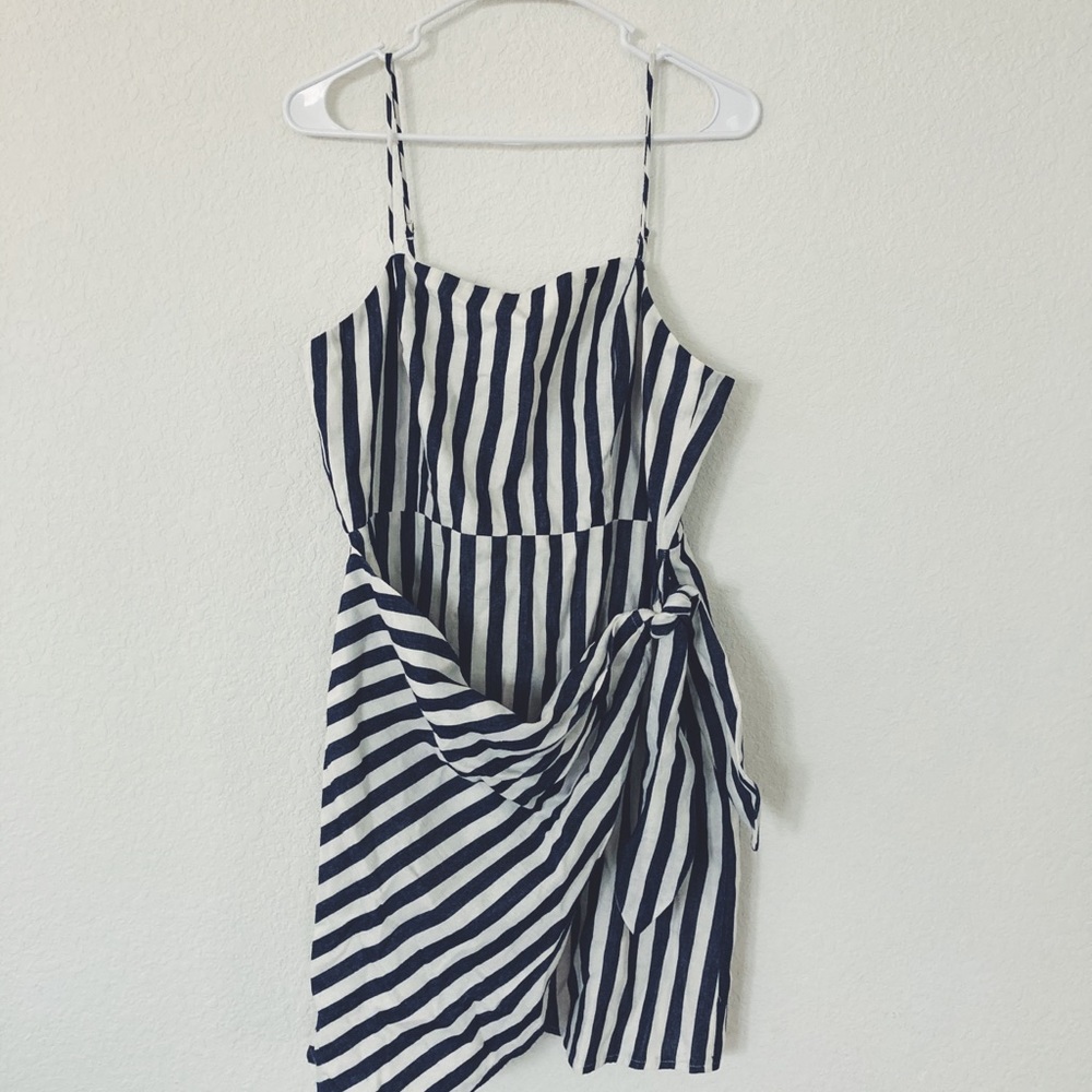 Nautical Striped Dress with Wrap Skirt